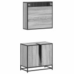 vidaXL Set mobilier de baie, 2 piese, gri sonoma, lemn prelucrat vidaXL Set mobilier de baie, 2 piese, gri sonoma, lemn prelucrat