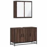 vidaXL Set mobilier de baie, 2 piese, stejar maro, lemn prelucrat vidaXL Set mobilier de baie, 2 piese, stejar maro, lemn prelucrat