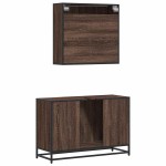 vidaXL Set mobilier de baie, 2 piese, stejar maro, lemn prelucrat vidaXL Set mobilier de baie, 2 piese, stejar maro, lemn prelucrat