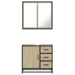 vidaXL Set mobilier de baie, 2 piese, stejar sonoma, lemn prelucrat vidaXL Set mobilier de baie, 2 piese, stejar sonoma, lemn prelucrat