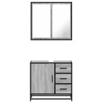 vidaXL Set mobilier de baie, 2 piese, gri sonoma, lemn prelucrat vidaXL Set mobilier de baie, 2 piese, gri sonoma, lemn prelucrat