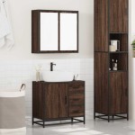 vidaXL Set mobilier de baie, 2 piese, stejar maro, lemn prelucrat vidaXL Set mobilier de baie, 2 piese, stejar maro, lemn prelucrat