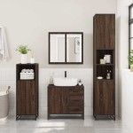 vidaXL Set mobilier de baie, 2 piese, stejar maro, lemn prelucrat vidaXL Set mobilier de baie, 2 piese, stejar maro, lemn prelucrat