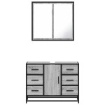 vidaXL Set mobilier de baie, 2 piese, gri sonoma, lemn prelucrat vidaXL Set mobilier de baie, 2 piese, gri sonoma, lemn prelucrat