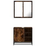 vidaXL Set mobilier de baie, 2 piese, stejar fumuriu, lemn prelucrat vidaXL Set mobilier de baie, 2 piese, stejar fumuriu, lemn prelucrat
