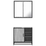 vidaXL Set mobilier de baie, 2 piese, gri sonoma, lemn prelucrat vidaXL Set mobilier de baie, 2 piese, gri sonoma, lemn prelucrat