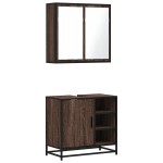 vidaXL Set mobilier de baie, 2 piese, stejar maro, lemn prelucrat vidaXL Set mobilier de baie, 2 piese, stejar maro, lemn prelucrat