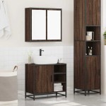 vidaXL Set mobilier de baie, 2 piese, stejar maro, lemn prelucrat vidaXL Set mobilier de baie, 2 piese, stejar maro, lemn prelucrat