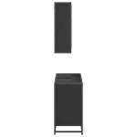 vidaXL Set mobilier de baie, 2 piese, negru, lemn compozit vidaXL Set mobilier de baie, 2 piese, negru, lemn compozit