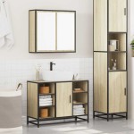 vidaXL Set mobilier de baie, 2 piese, stejar sonoma, lemn prelucrat vidaXL Set mobilier de baie, 2 piese, stejar sonoma, lemn prelucrat