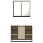 vidaXL Set mobilier de baie, 2 piese, stejar sonoma, lemn prelucrat vidaXL Set mobilier de baie, 2 piese, stejar sonoma, lemn prelucrat
