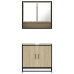 vidaXL Set mobilier de baie, 2 piese, stejar sonoma, lemn prelucrat vidaXL Set mobilier de baie, 2 piese, stejar sonoma, lemn prelucrat