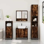 vidaXL Set mobilier de baie, 2 piese, stejar fumuriu, lemn prelucrat vidaXL Set mobilier de baie, 2 piese, stejar fumuriu, lemn prelucrat