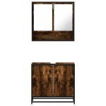 vidaXL Set mobilier de baie, 2 piese, stejar fumuriu, lemn prelucrat vidaXL Set mobilier de baie, 2 piese, stejar fumuriu, lemn prelucrat