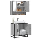 vidaXL Set mobilier de baie, 2 piese, gri sonoma, lemn prelucrat vidaXL Set mobilier de baie, 2 piese, gri sonoma, lemn prelucrat