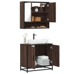 vidaXL Set mobilier de baie, 2 piese, stejar maro, lemn prelucrat vidaXL Set mobilier de baie, 2 piese, stejar maro, lemn prelucrat