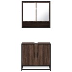 vidaXL Set mobilier de baie, 2 piese, stejar maro, lemn prelucrat vidaXL Set mobilier de baie, 2 piese, stejar maro, lemn prelucrat