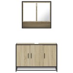 vidaXL Set mobilier de baie, 2 piese, stejar sonoma, lemn prelucrat vidaXL Set mobilier de baie, 2 piese, stejar sonoma, lemn prelucrat