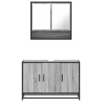 vidaXL Set mobilier de baie, 2 piese, gri sonoma, lemn prelucrat vidaXL Set mobilier de baie, 2 piese, gri sonoma, lemn prelucrat