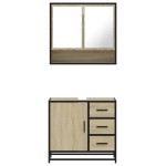 vidaXL Set mobilier de baie, 2 piese, stejar sonoma, lemn prelucrat vidaXL Set mobilier de baie, 2 piese, stejar sonoma, lemn prelucrat