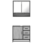 vidaXL Set mobilier de baie, 2 piese, gri sonoma, lemn prelucrat vidaXL Set mobilier de baie, 2 piese, gri sonoma, lemn prelucrat
