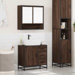vidaXL Set mobilier de baie, 2 piese, stejar maro, lemn prelucrat vidaXL Set mobilier de baie, 2 piese, stejar maro, lemn prelucrat