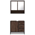 vidaXL Set mobilier de baie, 2 piese, stejar maro, lemn prelucrat vidaXL Set mobilier de baie, 2 piese, stejar maro, lemn prelucrat