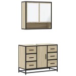 vidaXL Set mobilier de baie, 2 piese, stejar sonoma, lemn prelucrat vidaXL Set mobilier de baie, 2 piese, stejar sonoma, lemn prelucrat