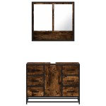 vidaXL Set mobilier de baie, 2 piese, stejar fumuriu, lemn prelucrat vidaXL Set mobilier de baie, 2 piese, stejar fumuriu, lemn prelucrat