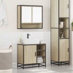 vidaXL Set mobilier de baie, 2 piese, stejar sonoma, lemn prelucrat vidaXL Set mobilier de baie, 2 piese, stejar sonoma, lemn prelucrat