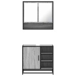 vidaXL Set mobilier de baie, 2 piese, gri sonoma, lemn prelucrat vidaXL Set mobilier de baie, 2 piese, gri sonoma, lemn prelucrat