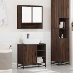 vidaXL Set mobilier de baie, 2 piese, stejar maro, lemn prelucrat vidaXL Set mobilier de baie, 2 piese, stejar maro, lemn prelucrat