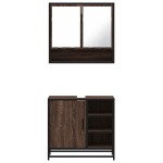 vidaXL Set mobilier de baie, 2 piese, stejar maro, lemn prelucrat vidaXL Set mobilier de baie, 2 piese, stejar maro, lemn prelucrat