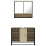 vidaXL Set mobilier de baie, 2 piese, stejar sonoma, lemn prelucrat vidaXL Set mobilier de baie, 2 piese, stejar sonoma, lemn prelucrat