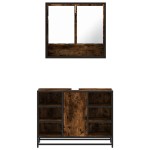 vidaXL Set mobilier de baie, 2 piese, stejar fumuriu, lemn prelucrat vidaXL Set mobilier de baie, 2 piese, stejar fumuriu, lemn prelucrat