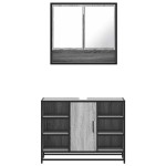 vidaXL Set mobilier de baie, 2 piese, gri sonoma, lemn prelucrat vidaXL Set mobilier de baie, 2 piese, gri sonoma, lemn prelucrat