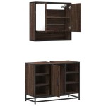 vidaXL Set mobilier de baie, 2 piese, stejar maro, lemn prelucrat vidaXL Set mobilier de baie, 2 piese, stejar maro, lemn prelucrat