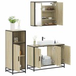 vidaXL Set mobilier de baie, 3 piese, stejar sonoma, lemn prelucrat vidaXL Set mobilier de baie, 3 piese, stejar sonoma, lemn prelucrat