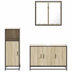 vidaXL Set mobilier de baie, 3 piese, stejar sonoma, lemn prelucrat vidaXL Set mobilier de baie, 3 piese, stejar sonoma, lemn prelucrat