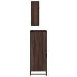vidaXL Set mobilier de baie, 3 piese, stejar maro, lemn prelucrat