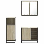 vidaXL Set mobilier de baie, 3 piese, stejar sonoma, lemn prelucrat vidaXL Set mobilier de baie, 3 piese, stejar sonoma, lemn prelucrat