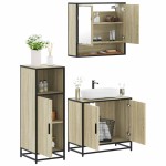 vidaXL Set mobilier de baie, 3 piese, stejar sonoma, lemn prelucrat vidaXL Set mobilier de baie, 3 piese, stejar sonoma, lemn prelucrat