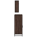 vidaXL Set mobilier de baie, 3 piese, stejar maro, lemn prelucrat