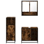 vidaXL Set mobilier de baie, 3 piese, stejar fumuriu, lemn prelucrat vidaXL Set mobilier de baie, 3 piese, stejar fumuriu, lemn prelucrat