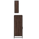 vidaXL Set mobilier de baie, 3 piese, stejar maro, lemn prelucrat