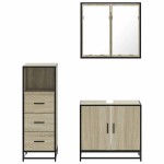 vidaXL Set mobilier de baie, 3 piese, stejar sonoma, lemn prelucrat vidaXL Set mobilier de baie, 3 piese, stejar sonoma, lemn prelucrat