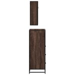 vidaXL Set mobilier de baie, 3 piese, stejar maro, lemn prelucrat