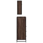 vidaXL Set mobilier de baie, 3 piese, stejar maro, lemn prelucrat