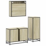 vidaXL Set mobilier de baie, 3 piese, stejar sonoma, lemn prelucrat vidaXL Set mobilier de baie, 3 piese, stejar sonoma, lemn prelucrat