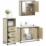 vidaXL Set mobilier de baie, 3 piese, stejar sonoma, lemn prelucrat vidaXL Set mobilier de baie, 3 piese, stejar sonoma, lemn prelucrat